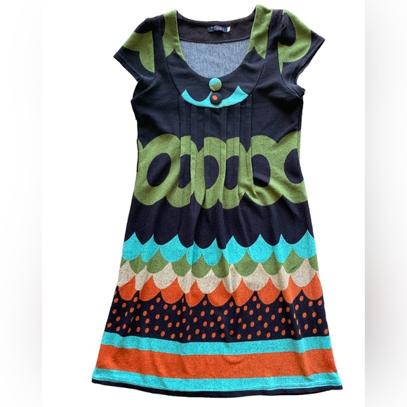 Multicoloured knit dress by Tenki Size S/M pre-owned in good condition - Picture 3 of 12
